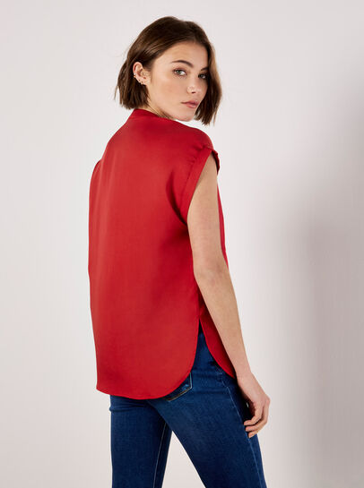 Zip Front Patch Pocket Top