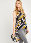 Navy Stripe Mesh Vest Top, Navy, large