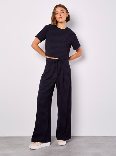 Pinstripe Cropped Top