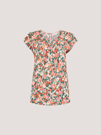 Ditsy Floral Tulip Sleeve Top