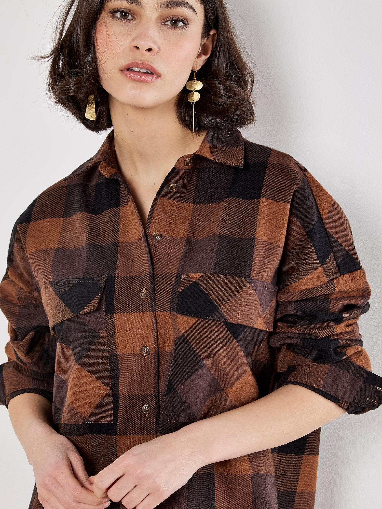 【正規品】Checked Shirt Mini Dress Checked Shirt Mini Dress
