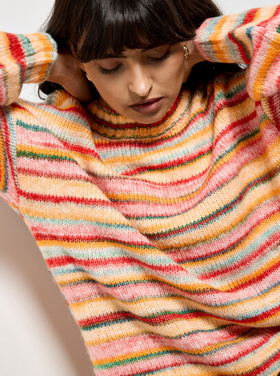 Multicoloured Stripe Soft Jumper