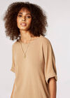 Soft Touch Batwing Mini Dress , Stone, large