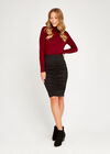 Black Ruched Skirt, Black, large