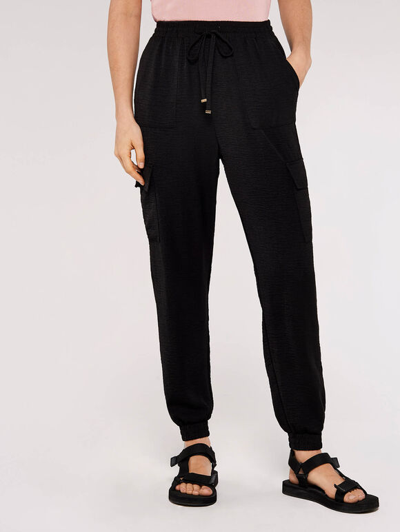 Slim Fit Combat Joggers, Black, large
