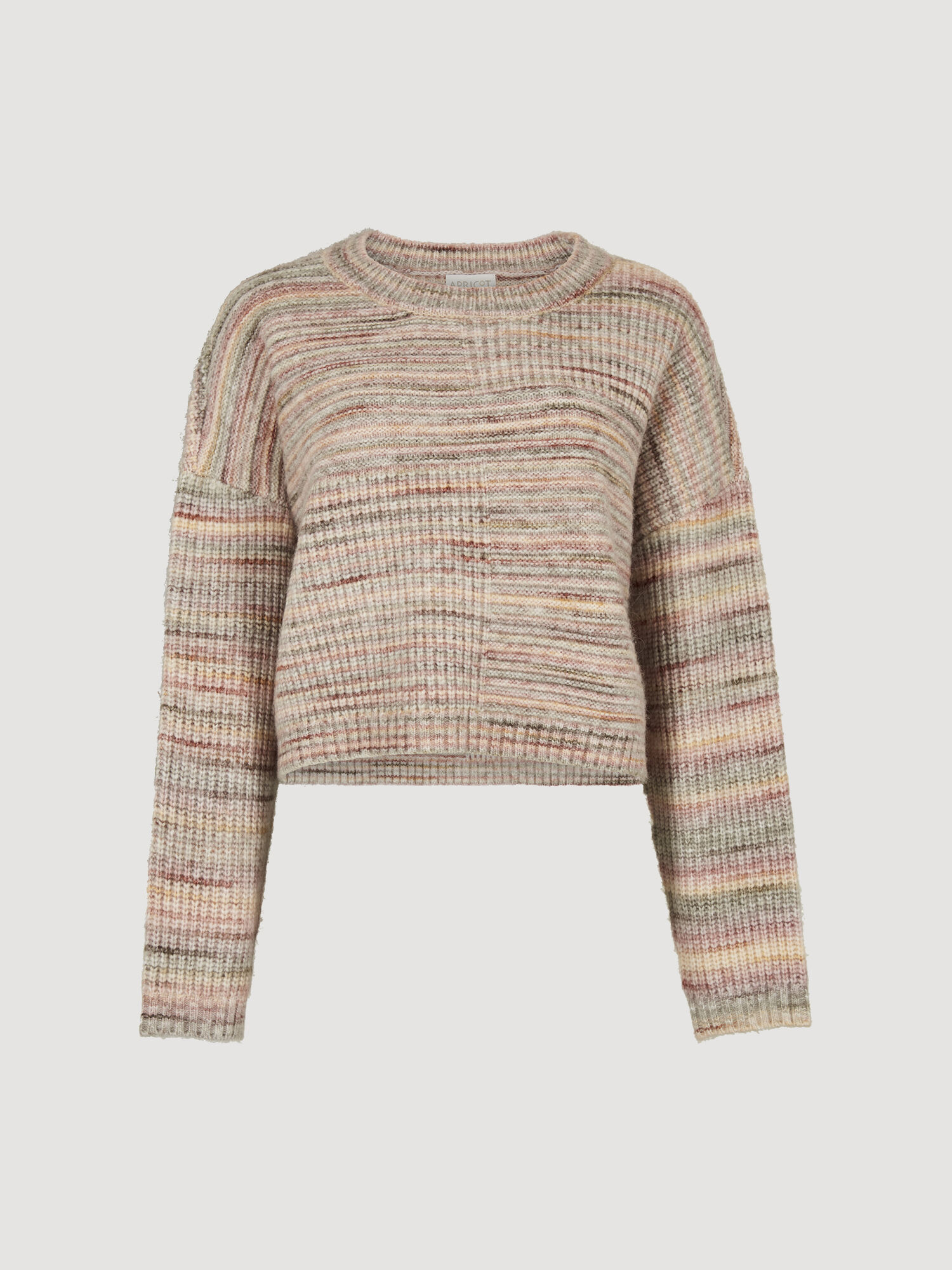 Colour Block Waffle Knit Jumper Apricot Clothing