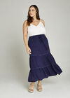 Pom Pom Trim 2in1 Dress +, Navy, large