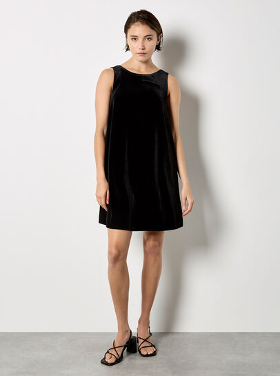 Velvet Bow Back Swing Dress