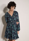 Folk Floral Mini Dress, Navy, large