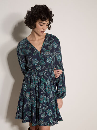 Folk Floral Mini Dress