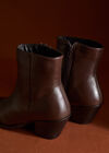 Short Heeled Pointed Boots, Brown, large