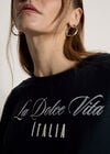 La Dolce Vita Embroidered T-Shirt, Navy, large
