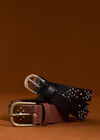 Bronze Studded Belt, Brown, large