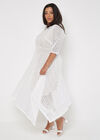 Curve Lace Wrap Midi Dress, Cream, large