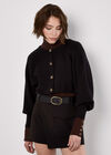 Cropped Batwing Cardigan, Black, large