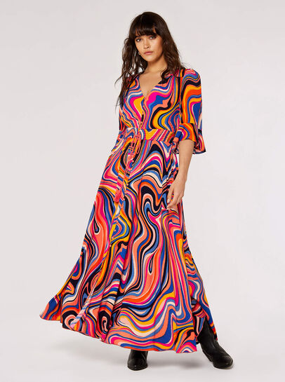 Retro Swirl Maxi Dress