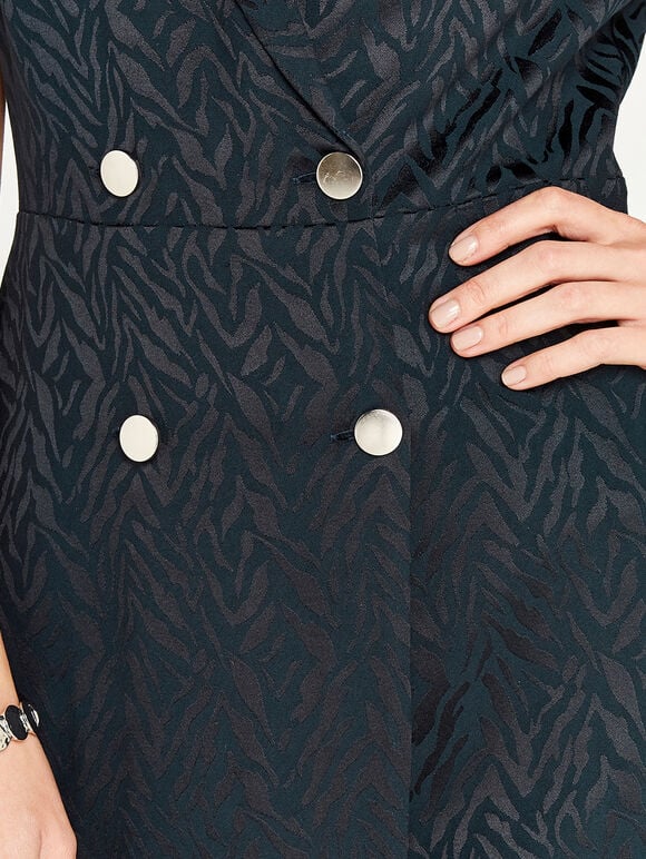 Double Breasted Dress, Navy, large