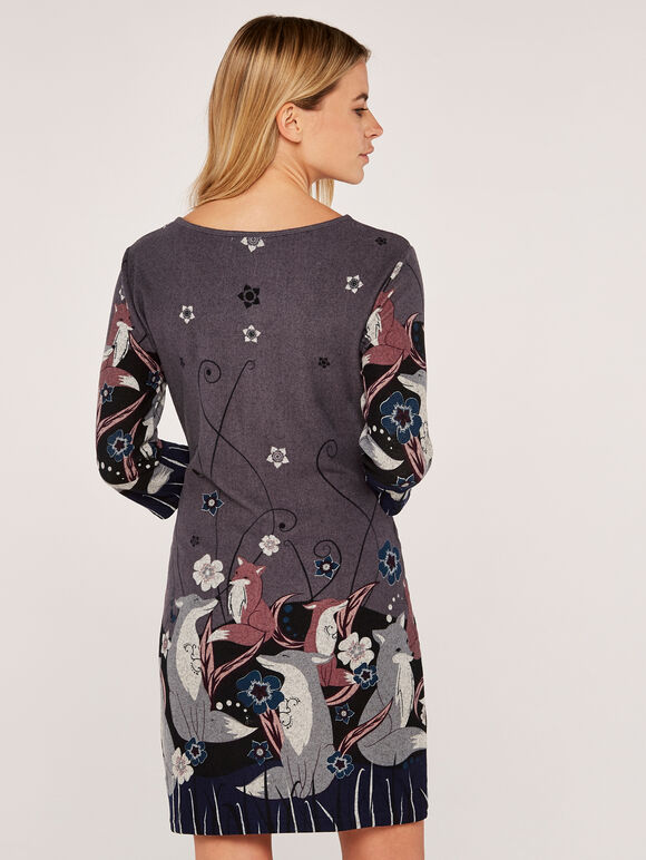 Foxes Dress, Dark Grey - Charcoal, large