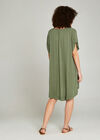 Khaki V-Neck Oversized Dress, Khaki, large