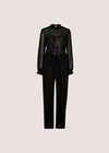 Sequin Bodice Jumpsuit, Black, large