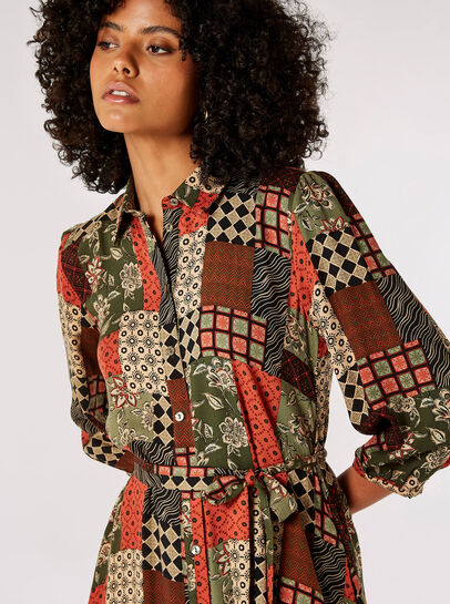 Patchwork Shirt Mini Dress