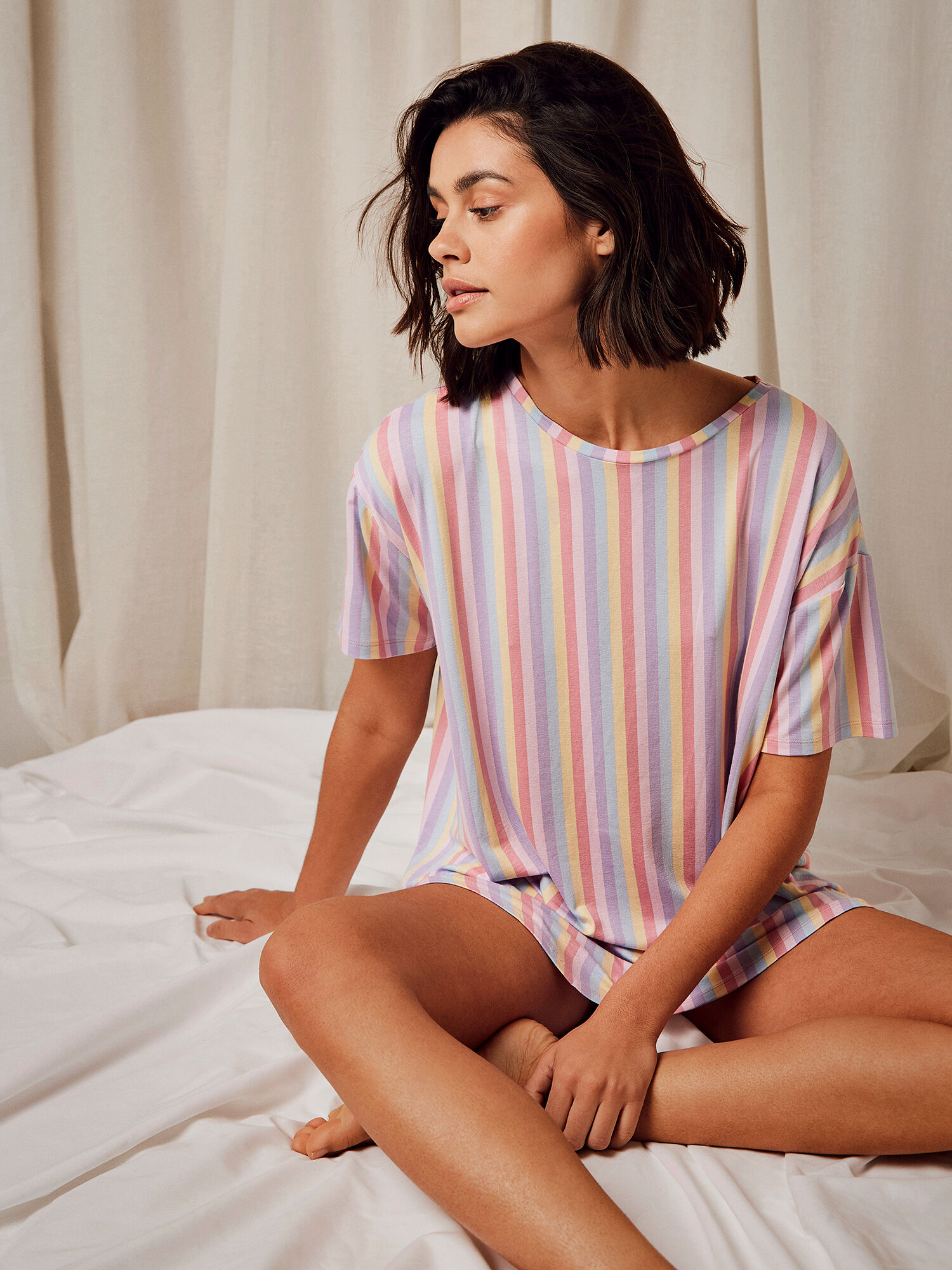 Rainbow Stripe Tee Night Dress