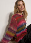 Chunky Knit Tonal Stripe Jumper, Navy, large