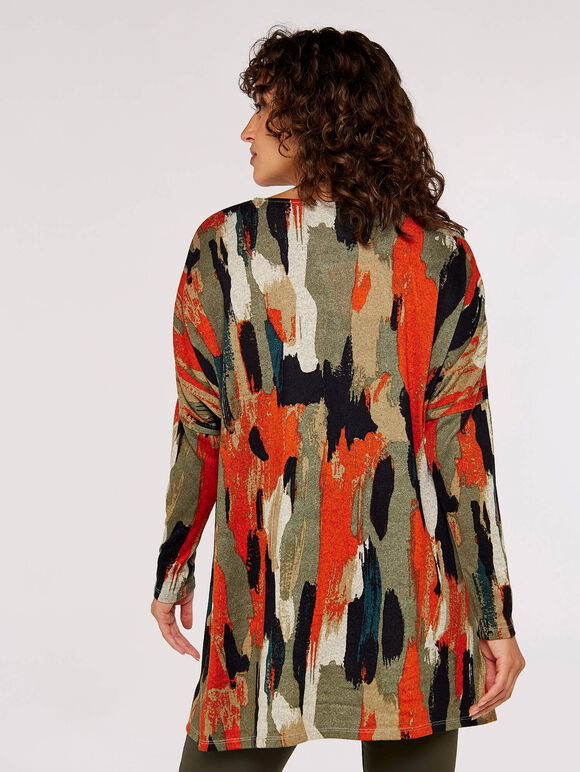 Paint Splash Knitted Top, Khaki, large