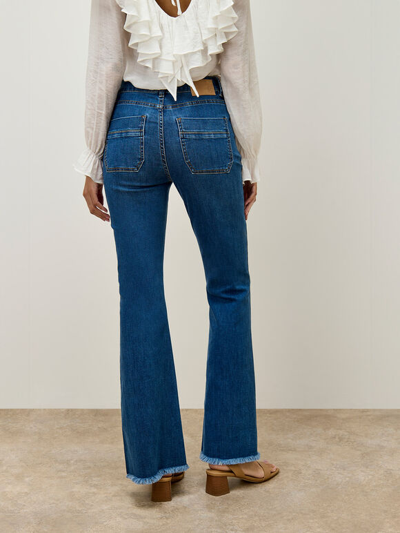 Lucia Retro High-Rise Flare Jeans, Sky Blue, large