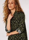 Diamond Print Shirt Mini Dress, Khaki, large