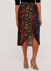 Floral Wrap Skirt, Black, large