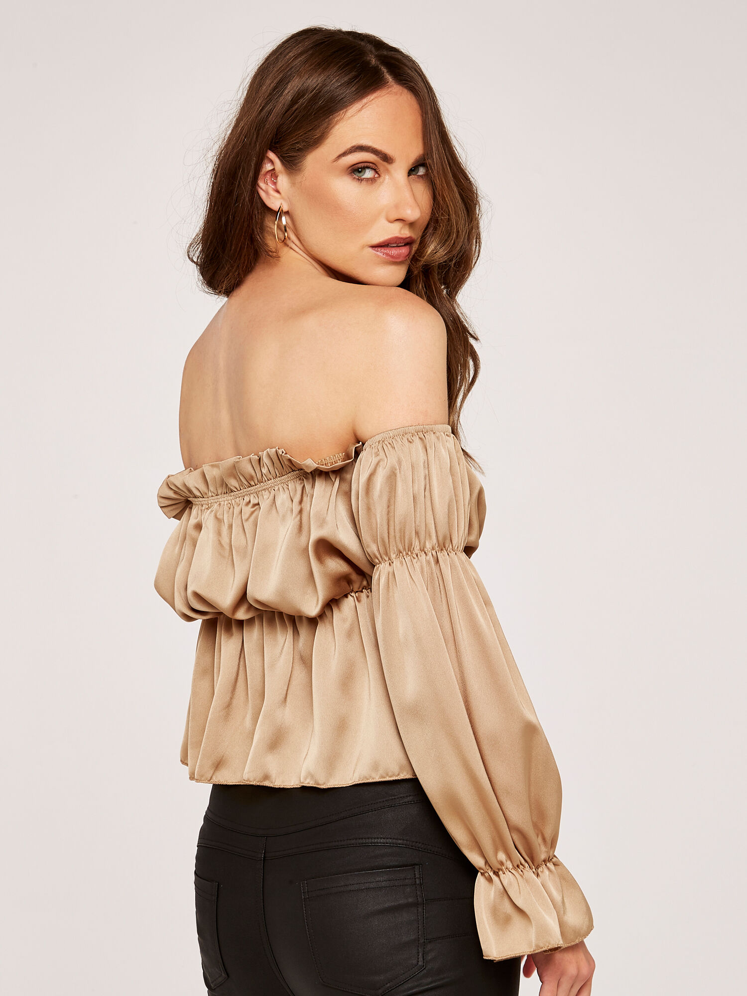 Satin bardot top top