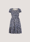 Paisley Milkmaid Mini Dress, Navy, large