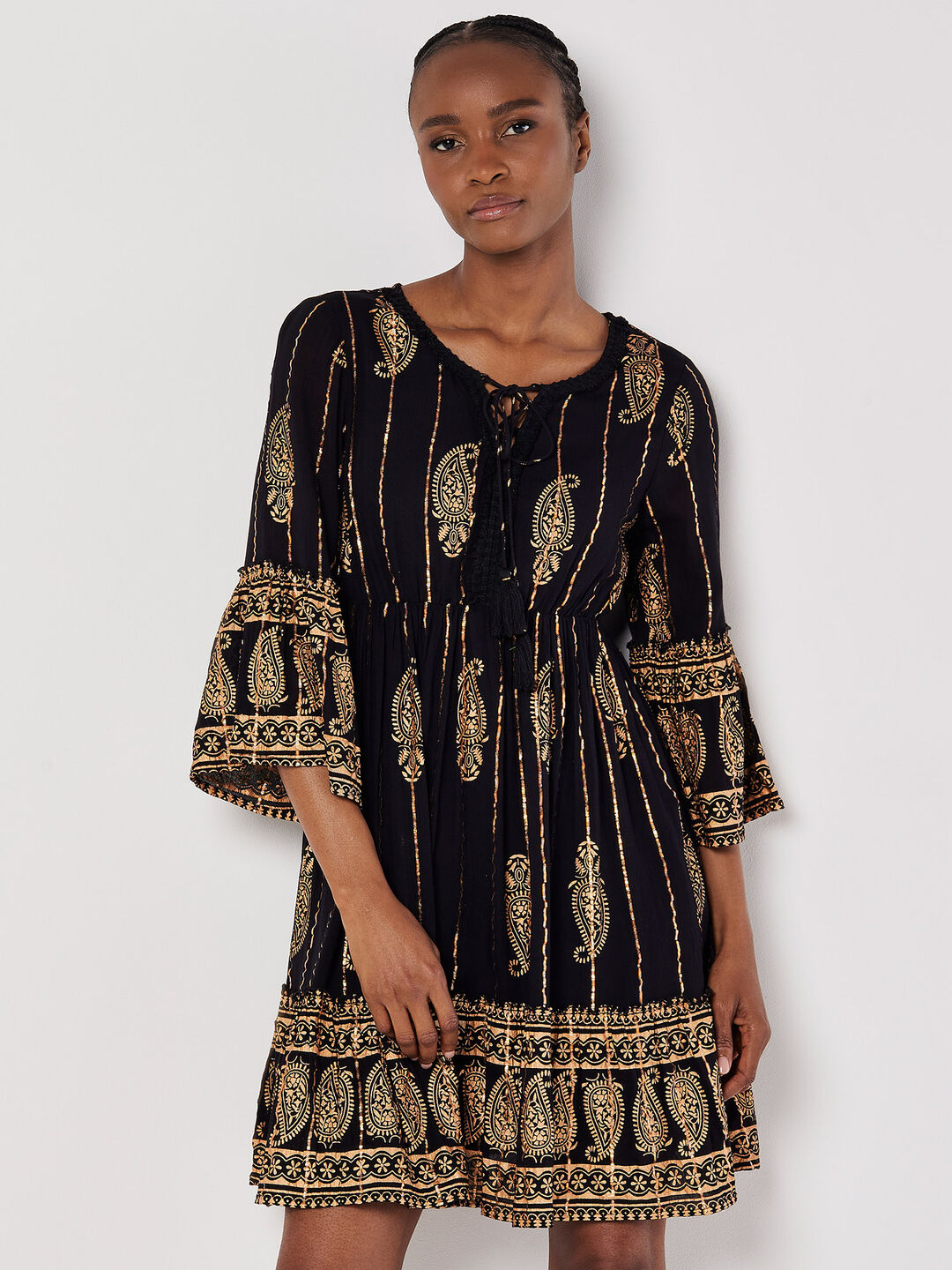 Paisley Shimmer Mini Dress