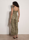 Kaleidoscope Shirred Wide-Leg Jumpsuit, Khaki, large