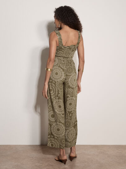 Kaleidoscope Shirred Wide-Leg Jumpsuit