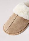 Furry Slip On Slipper, Stone, large
