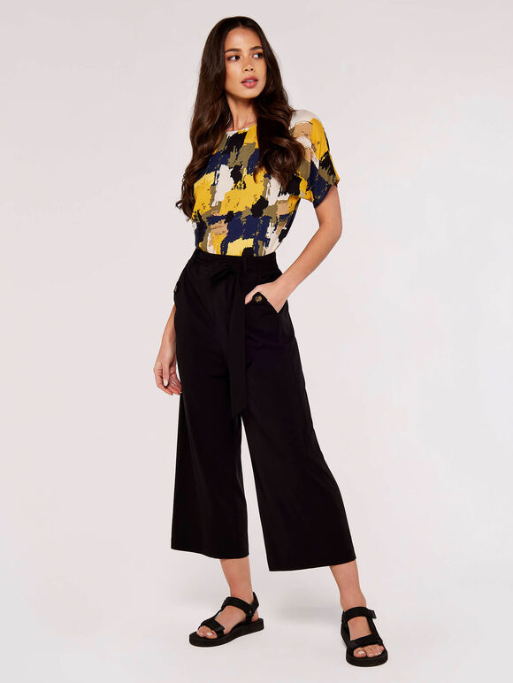 Casa Button Detail Culotte, Black, large
