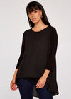 Studded Overlay Top, Black, large