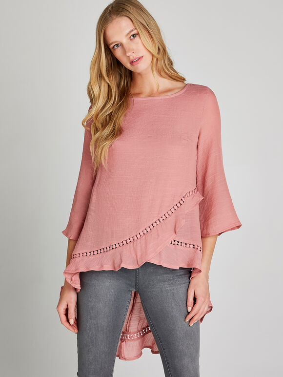 Shimmer Cross Crochet Top, Lilac, large