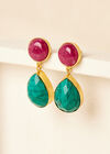 Turquoise-Pink Drop Earrings, Pink, large