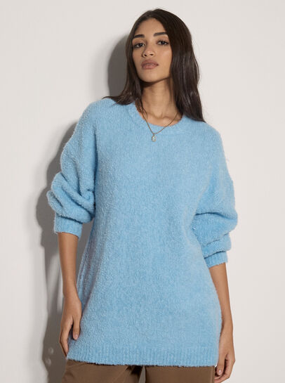 Soft Boucl&eacute; Oversized Long Jumper