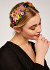 Floral Sequined Headband, Black, large