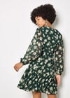 Chiffon Floral Print Mini Dress, Green, large