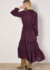 Mosaic Print Chiffon Maxi Dress, Burgundy, large