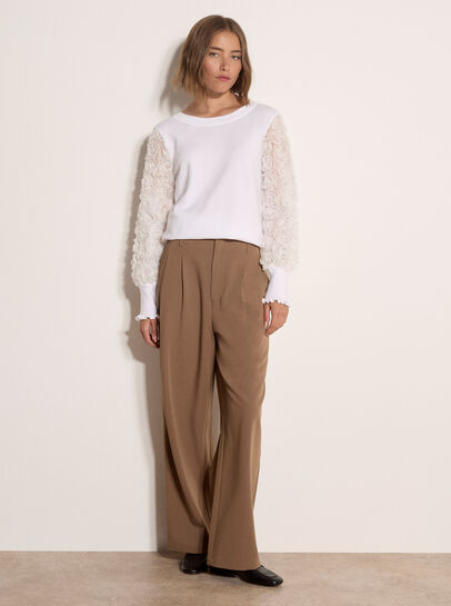 Rose Sleeve Knitted Jumper