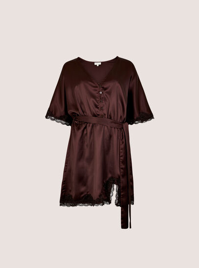 Lace Kimono Satin Mini Dress