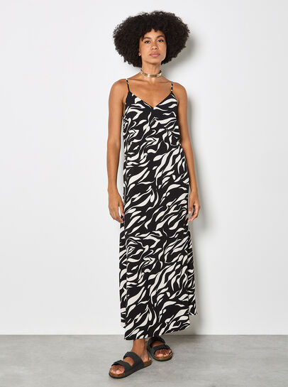 Animal Print Trapeze Cami Maxi Dress