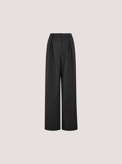 Wide-Leg Woven Tailored Trousers