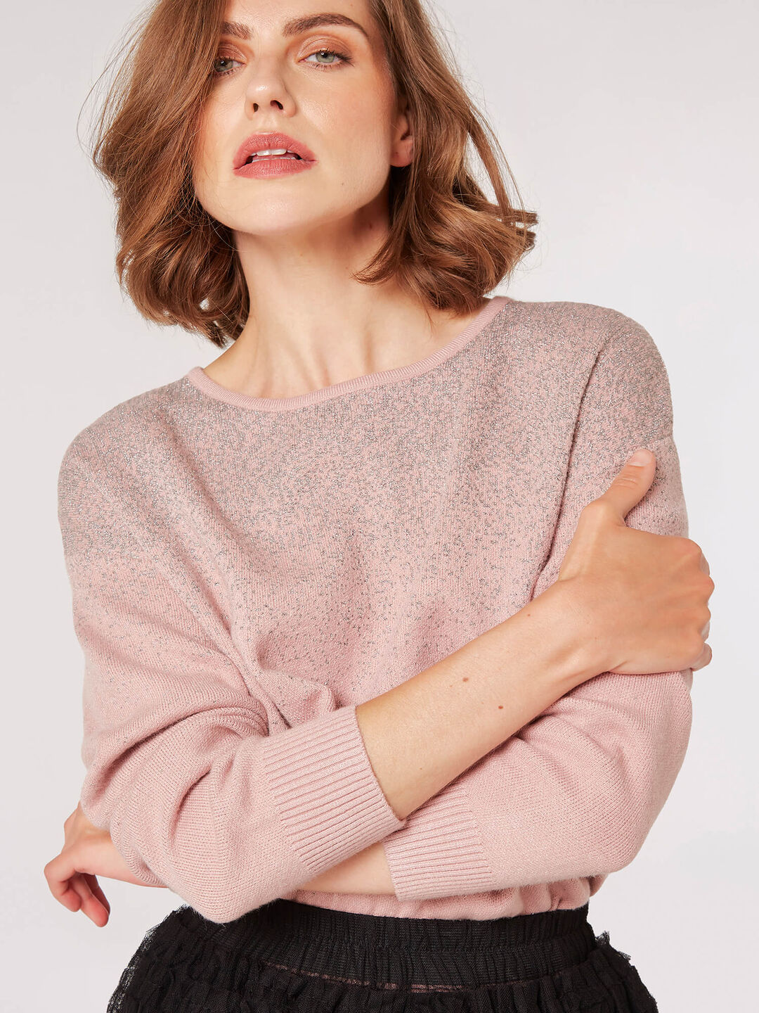 Image of Metallic Sparkle Batwing Jumper